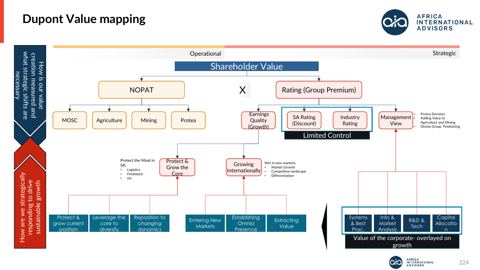 Dupont value mapping (Omnia Group worked example)