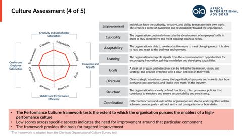 Denison-adapted Performance Culture framework